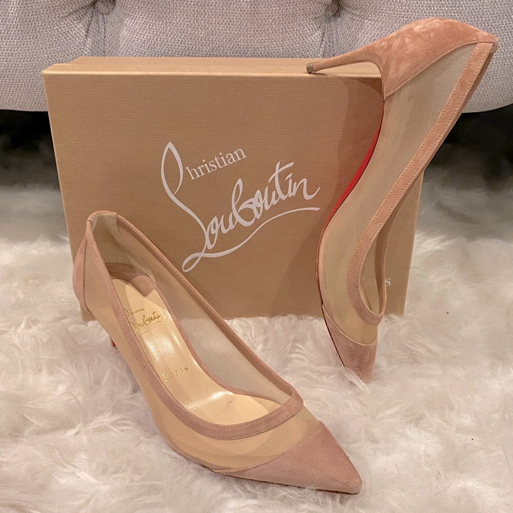 CHRISTIAN LOUBOUTIN GALATIVI 70mm 9 / 39 NUDE HEEL
